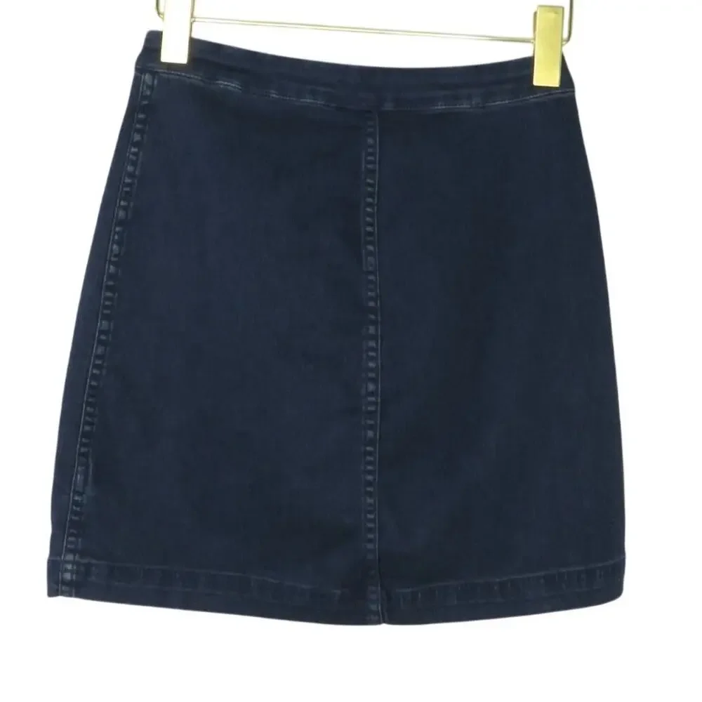 Free People This Way or That Denim Mini Skirt Zipper Skirt High Rise 4 Small